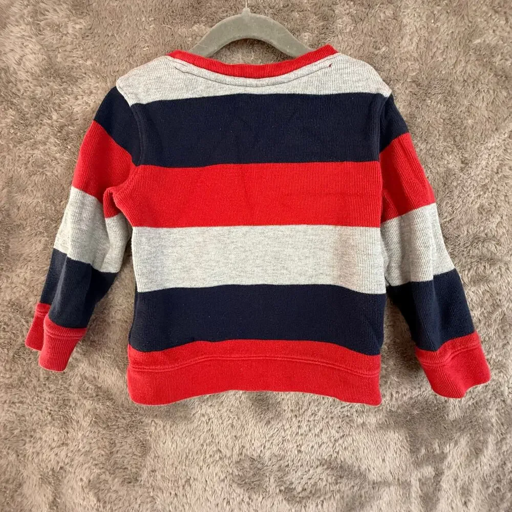 Baby Gap Dinosaur Applique Happy Stripe Cotton Sweater Boys 4T 4 years